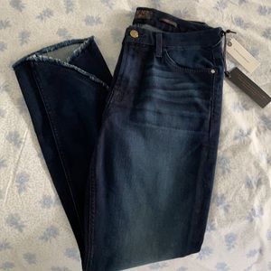 Jen 7 ankle skinny jeans with fringed tulip hem